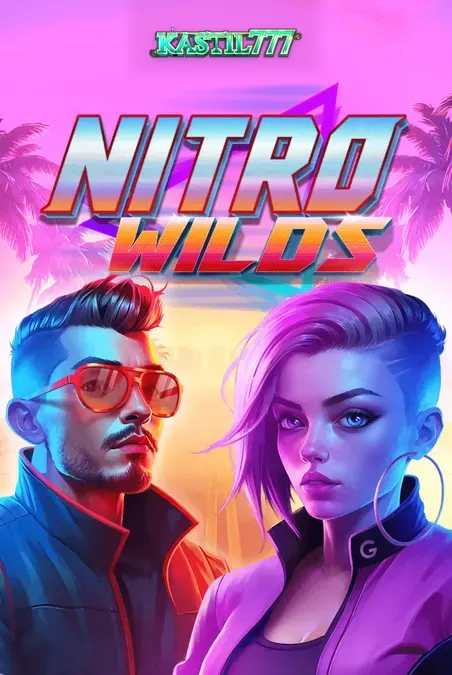 Tampilan visual slot Nitro Wilds dengan tema neon balap